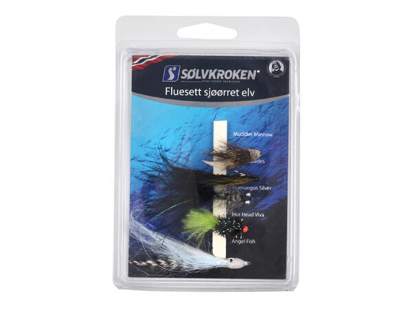 Sølvkroken Sjøørretsett Elv - 4pk Fluesett 