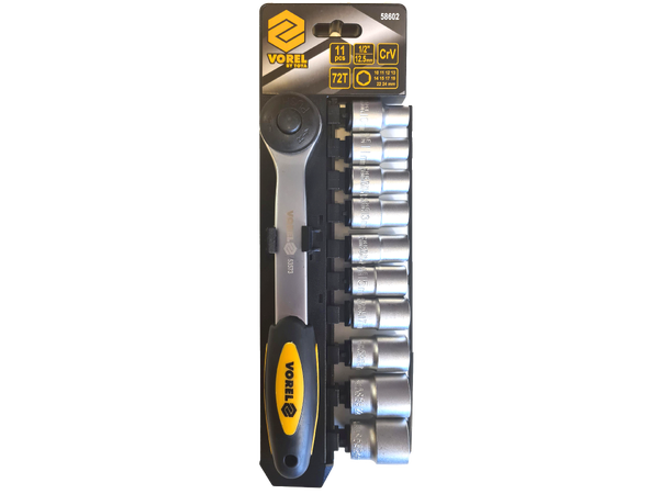 Vorel Pipenøkkelsett 1/2'' 11 deler - 10-24 mm 