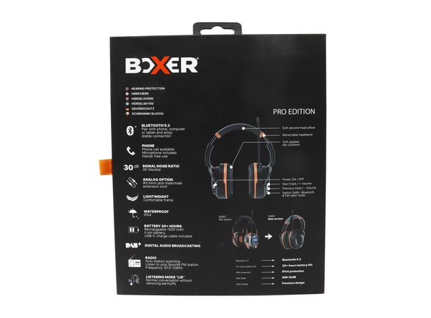 Hørselvern Pro m/Bluetooth og DAB Bluetooth 5.3 -30dB - 30t brukstid - LIS 