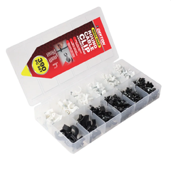 Kabelklammer assortement 390 deler Clips - Sort og hvit- 4-12mm- klammer