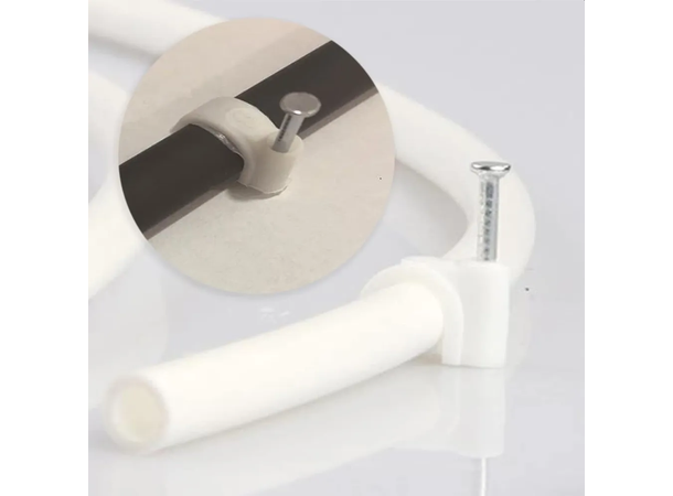 Kabelklammer assortement 390 deler Clips - Sort og hvit- 4-12mm- klammer 