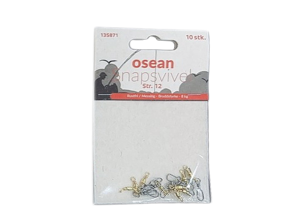 Osean snapsvivel #12 Rustfri/Messing - Pose à 10 stk - 8kg 