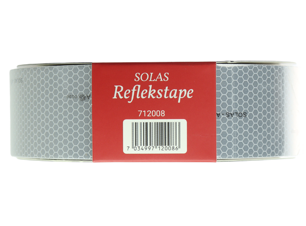 Reflekstape rull 50m x 5 cm uV- og vannbestandig - SOLAS 