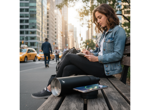 Aqiila Powerbottle BO5 Drikkeflaske - Termos - Powerbank - 0,6l 