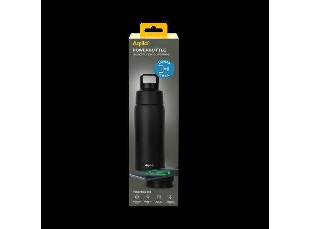 Aqiila Powerbottle BO5 Drikkeflaske - Termos - Powerbank - 0,6l 