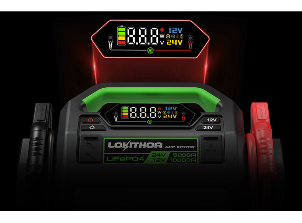 Lokithor J10000HD Jump Starter 12/24v - 256Wh - 10000/5000A Lithium 