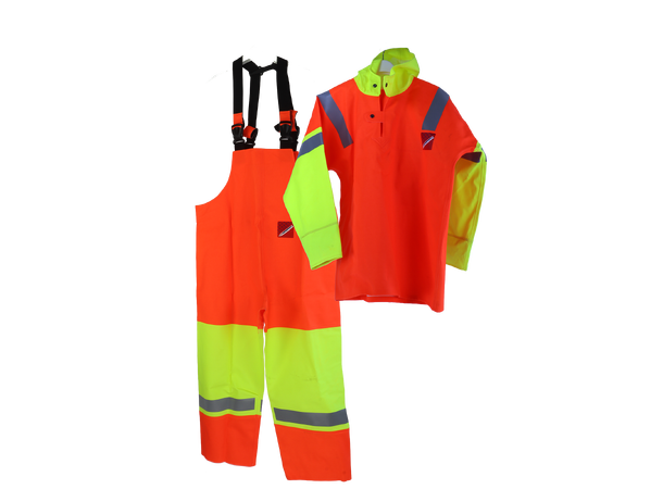 Oljehyre, jakke og selebukse Størrelse Large 