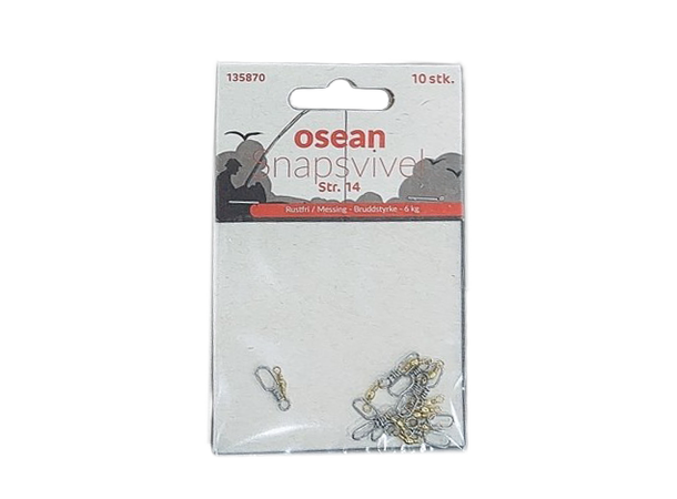 Osean snapsvivel #14 Rustfri/Messing - Pose à 10 stk - 6kg 