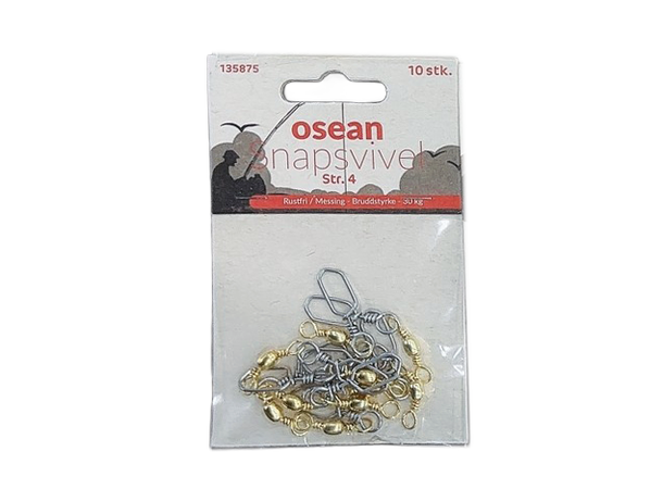 Osean snapsvivel #4 Rustfri/Messing - Pose à 10 stk - 30kg 