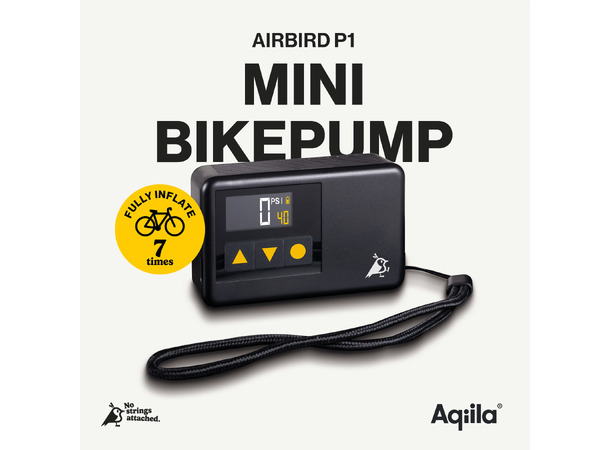Aqiila Airbird P1 Mini luftpumpe for sykkel - oppladbar 