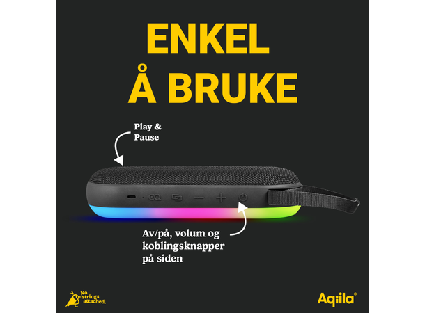 Aqiila Soundbird CM Bærbar høyttaler - 30w - 8RGB 