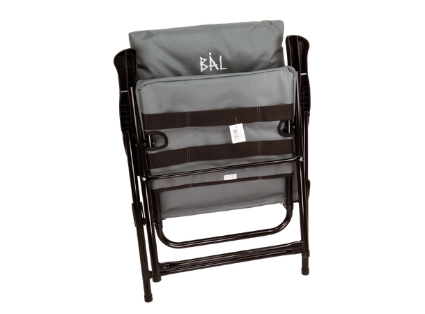 BÅL Campingstol Polstret Grå Med lav rygg - lakkert stål 