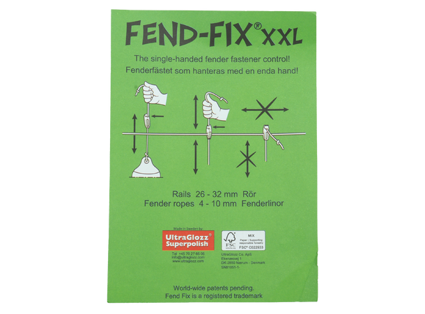 FEND-FIX XXL fenderfeste 2pk 4-10mm fenderline - for båtrekke 26-32mm 