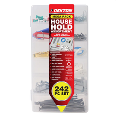 Husholdnings assortement 242 deler Stift - Oppheng - Binders - Skruer mm.