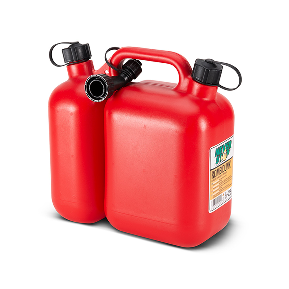 Never Stop Bensinkanne kombi Plast - 5/2,5 Liter- for bensin og olje ...
