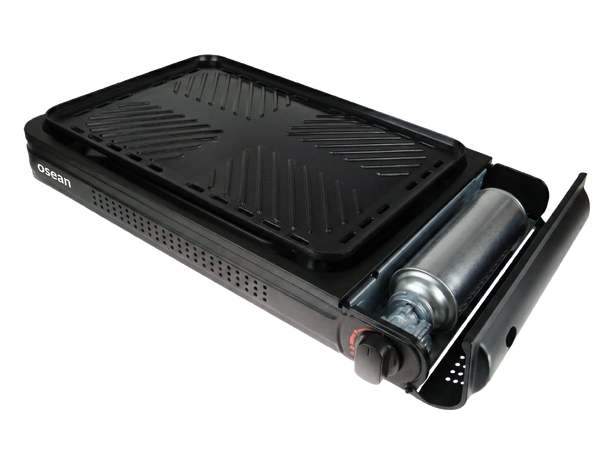 Osean Gassgrill 2200w m/koffert Grillplate - Piezotenner 