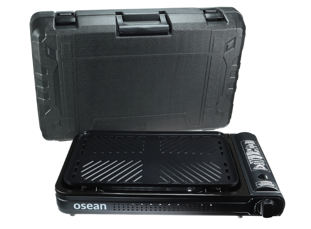 Osean Gassgrill 2200w m/koffert Grillplate - Piezotenner 