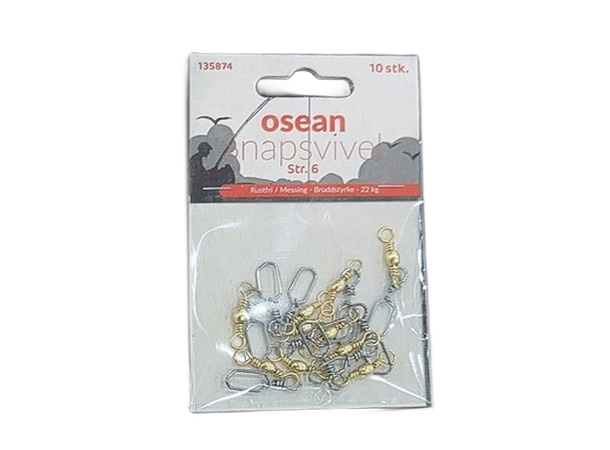 Osean snapsvivel #6 Rustfri/Messing - Pose à 10 stk - 22kg 
