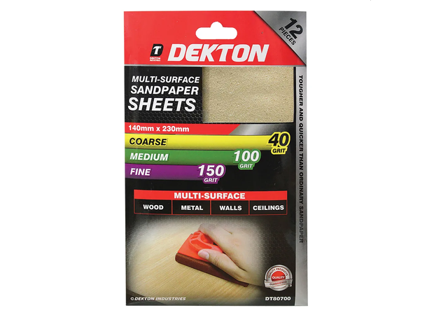 Sandpapir ass. 12pk 140x230mm - Grovhet 40/100/150 