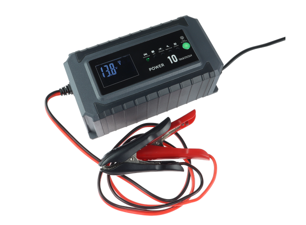 Smart Batterilader 10A 12v/24v - 6 steg - AGM/GEL/STD 