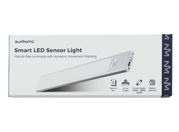 Sunmatic Sensorlampe LED 20cm 2-pk Oppladbar - USB C 