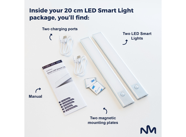 Sunmatic Sensorlampe LED 20cm 2-pk Oppladbar - USB C 