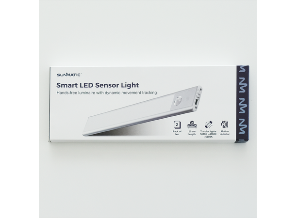 Sunmatic Sensorlampe LED 20cm 2pk Oppladbar - USB C 