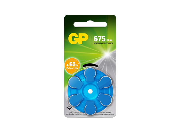 GP Batteri Høreapparat 6pk ZA675/PR44 - Sink 