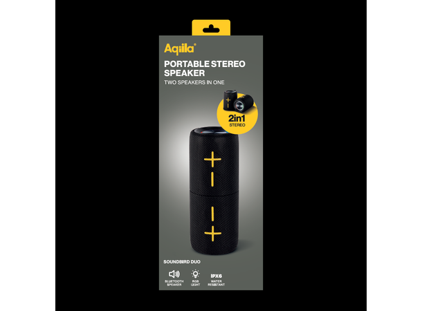 Aqiila Soundbird Duo Bærbar 2-i-1 høyttaler 