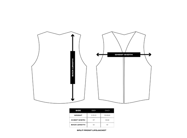 Baltic Redningsvest Split Front Barn 15-30kg - Orange - 100N 