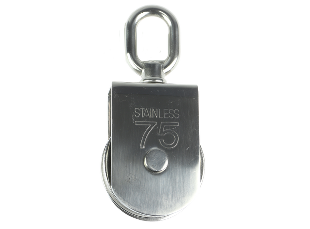 CAL Blokk m/svivel - Avtagbart hjul AISI316 - 75mm - 14mm tau 