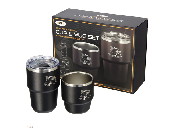 NGT Termokrus Gavesett 2 deler 180ml + 240ml - lokk - Rustfritt stål 