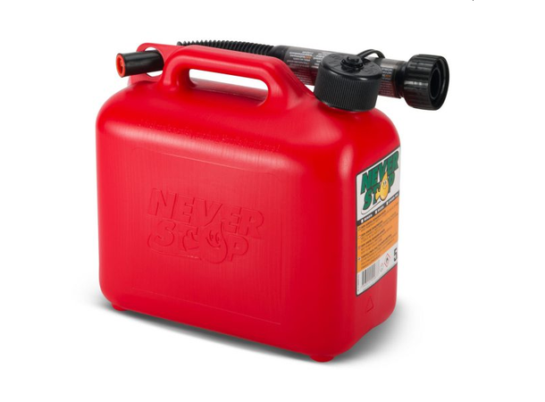 Never Stop Bensinkanne - Rød Plast - 5 Liter- Auto stop helletut 