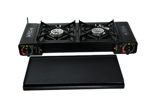 Osean Dobbelt Minikjøkken m/grill Gass kokeapparat 2x2000w - grillplate 