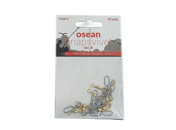 Osean snapsvivel #8 Rustfri/Messing - Pose à 10 stk - 16kg 