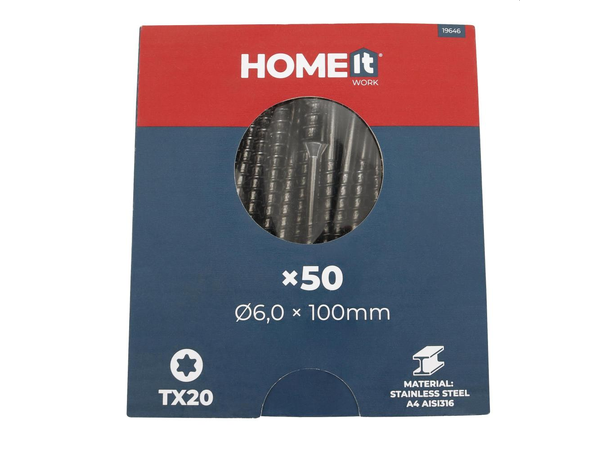 Terrasseskrue AISI316/A4 50stk Ø6,0x100mm  - Torx T20 
