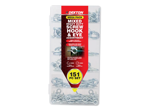 Øyeskrue Stor assortement 151 deler Åpne - lukkede - forsinket stål 