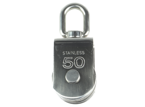 CAL Blokk m/svivel - Avtagbart hjul AISI316 - 50mm - 14mm tau 