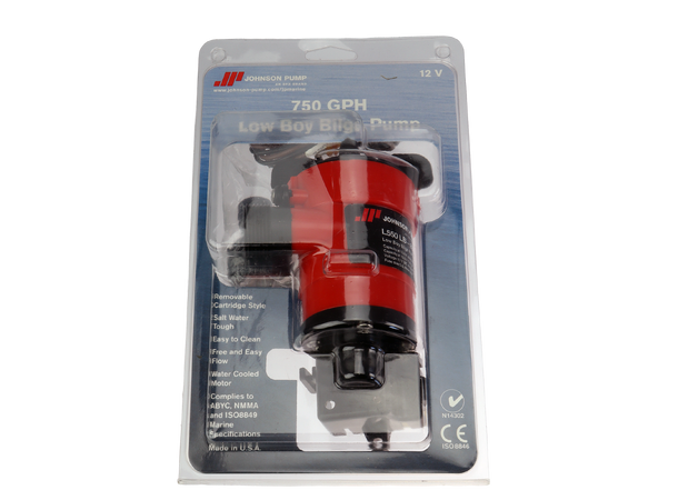 Johnson Lensepumpe Low Boy Bilge Pump 12v - 750 ghp - Org. pakning 