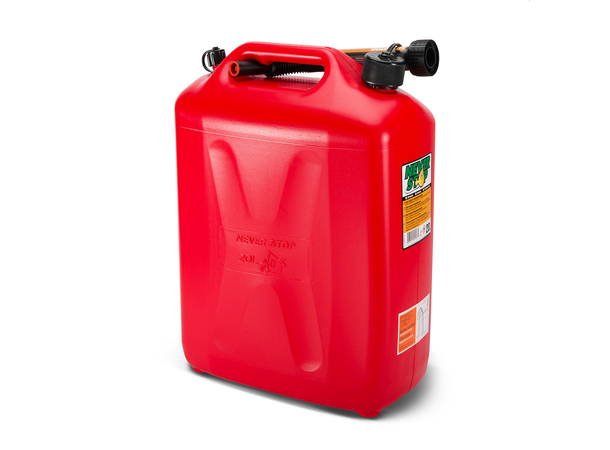 Never Stop Bensinkanne - Rød Plast - 20 Liter- Auto stop helletut 