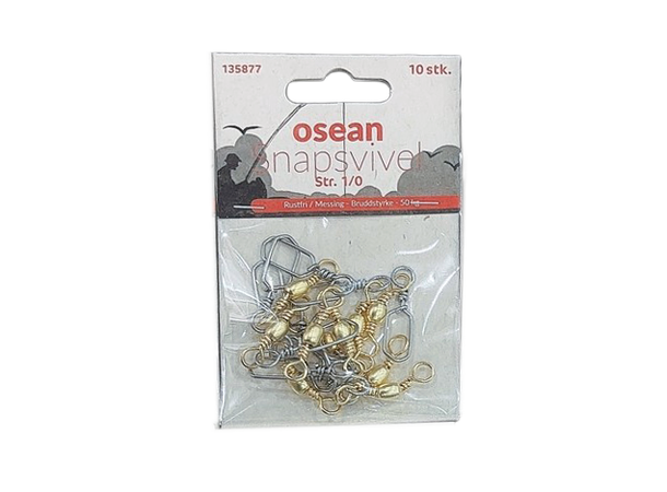 Osean snapsvivel #1/0 Rustfri/Messing - Pose à 10 stk - 50kg 