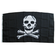 Piratflagg 40x45cm Polyester - med flaggline