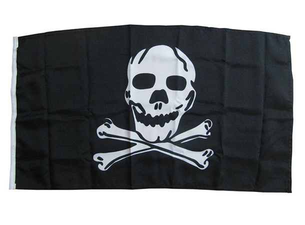 Piratflagg 40x45cm Polyester - med flaggline 