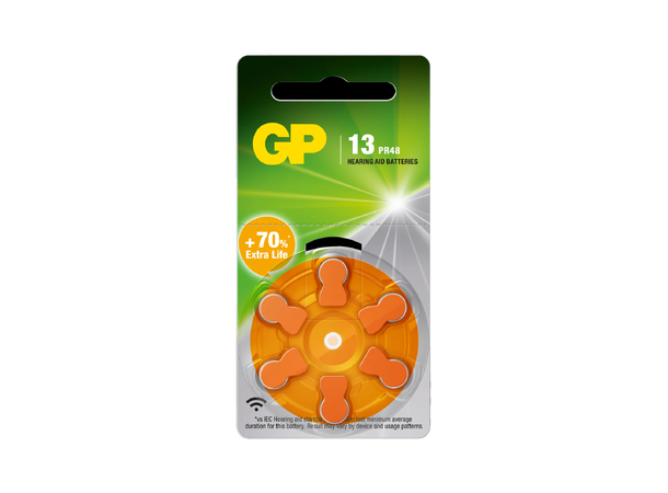 GP Batteri Høreapparat 6pk ZA13/PR48 - Sink 